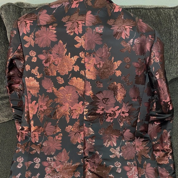INC Special Event Blazer Red Jacquard Floral Metallic $189 2XLT Big and Tall - Picture 4 of 10